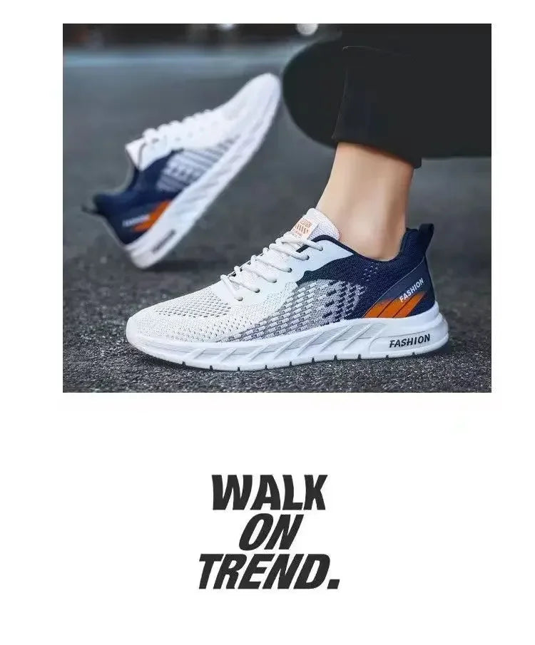 Men's Sneakers Summer Mesh Breathable Walking Shoes 2024 Fashion Breathable Knit Sport Shoes for Men Zapatos De Tenis