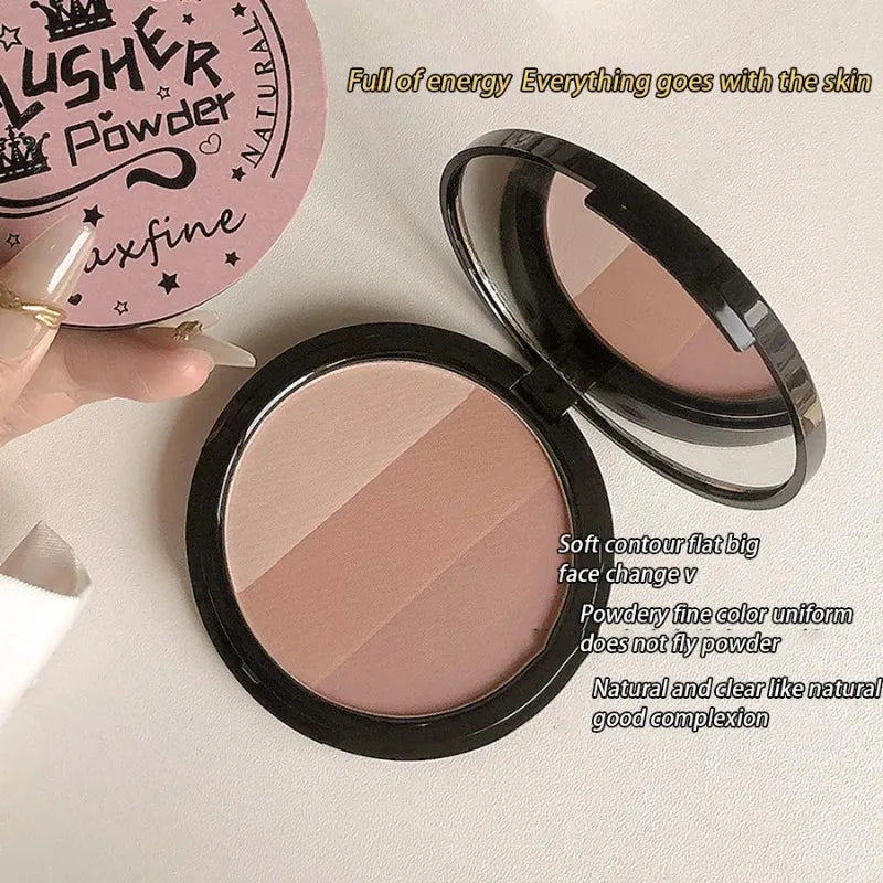 Bronzer Contour Palette Face Shading Grooming Powder Makeup 3 Color Lasting Matte Glitter Nose Shadow Blush Face Makeup Cosmetic