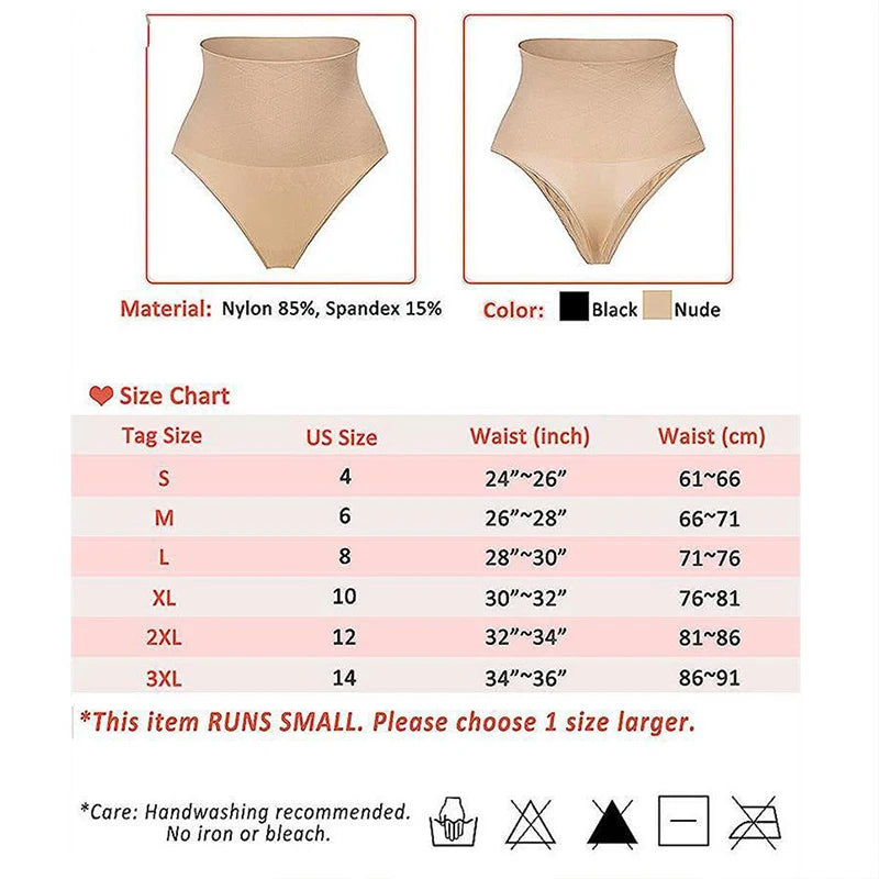 High Waist Tummy Control Panties Women Thong Panty Shaper Slimming Underwear Butt Lifter Belly Shaping Cincher Brief Body Shaper