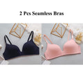 2Pcs Women Push Up Bras Seamless Wireless Underwear Girls Sexy Breathable Thin Brasiere Students No Wire Gathered Bra Lingerie