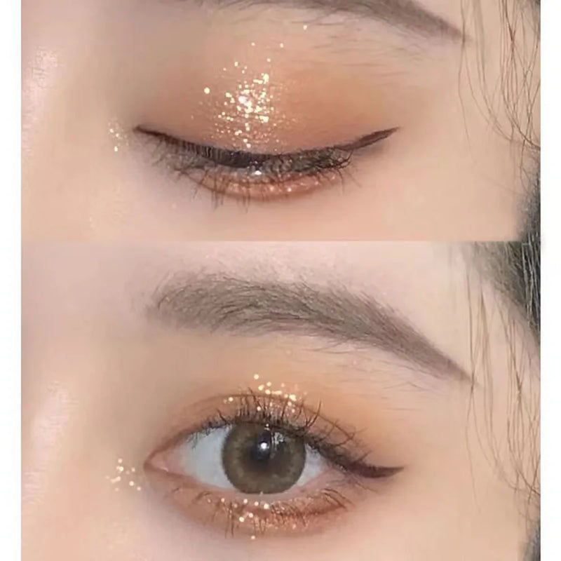 New Nine-color Eyeshadow Palette Butter Orange Brown Pearly Matte Glitter Eyeshadow Shiny Eye Shadow Long-lasting Eye Make Up