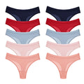 WarmSteps 10PCS Women's Panties Set Simple Striped Thongs Female Cotton Underwear Sexy Lingerie Cozy Sports G-Strings Underpants