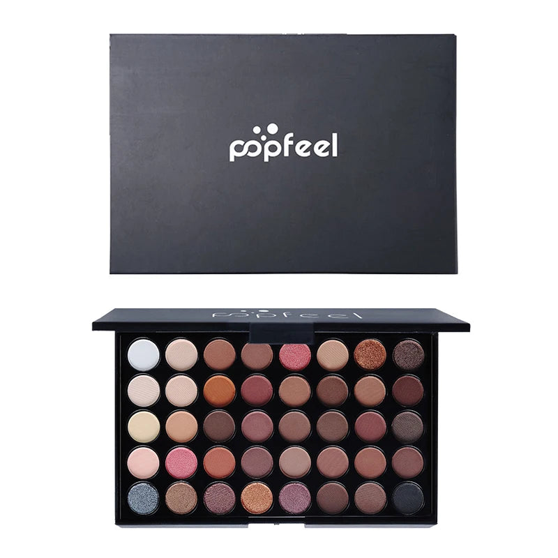 POPFEEL 40 Colors Eyeshadow Palette Long Lasting Easy Makeup Brown Eyeshadow Palette, Pink Eyeshadow Palette