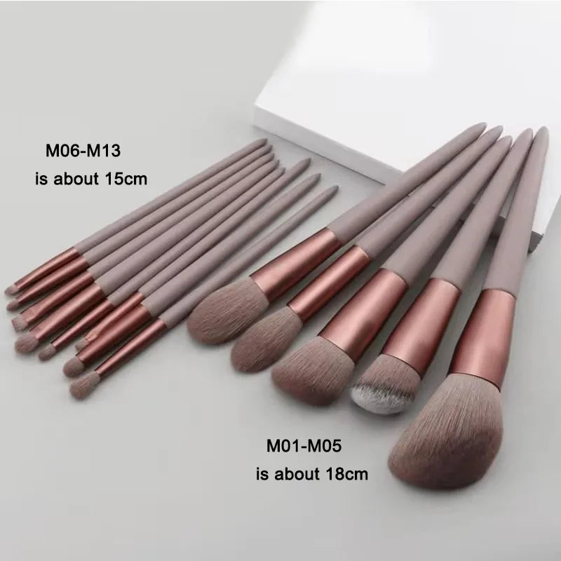 13 PCS Colorful Makeup Brush Set Eye Shadow Foundation Women's Makeup Brushes Eye Shadow Blush Beauty Soft Makeup Toolkit