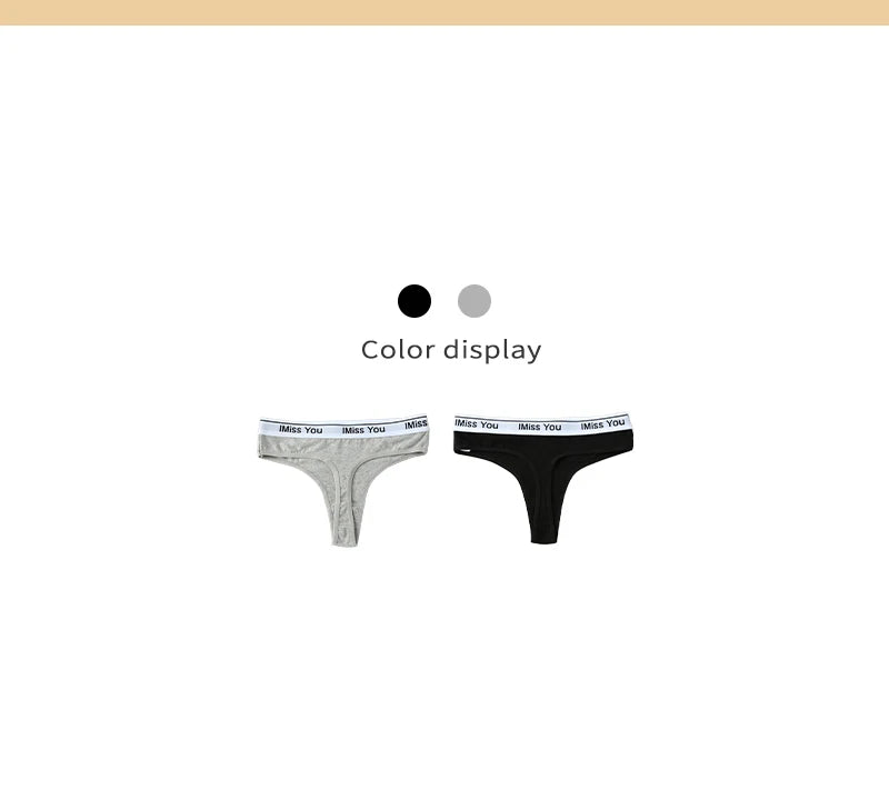 3Pcs S-3XL Women Thongs Cotton Panties Plus Zise Underwear Sexy G-String Low Waist Briefs Underpants Comfortable Lingerie Tangas