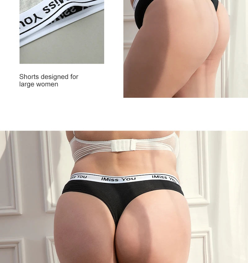 3Pcs S-3XL Women Thongs Cotton Panties Plus Zise Underwear Sexy G-String Low Waist Briefs Underpants Comfortable Lingerie Tangas