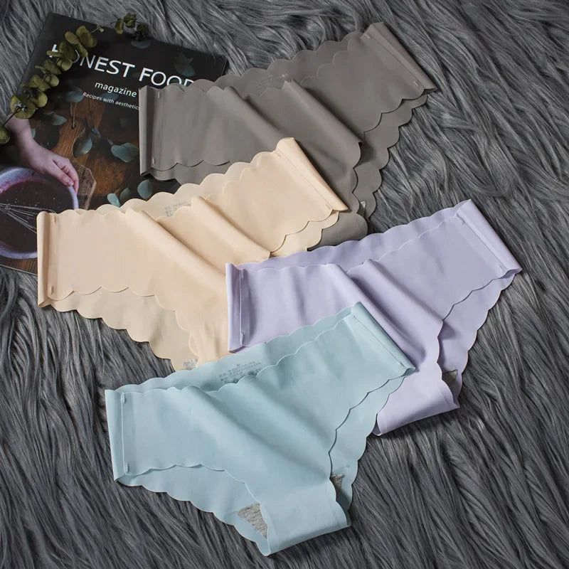 4pcs Ice Silk Seamless Women's Underwear with Pure Cotton Crotch for High-end Japanese Girls