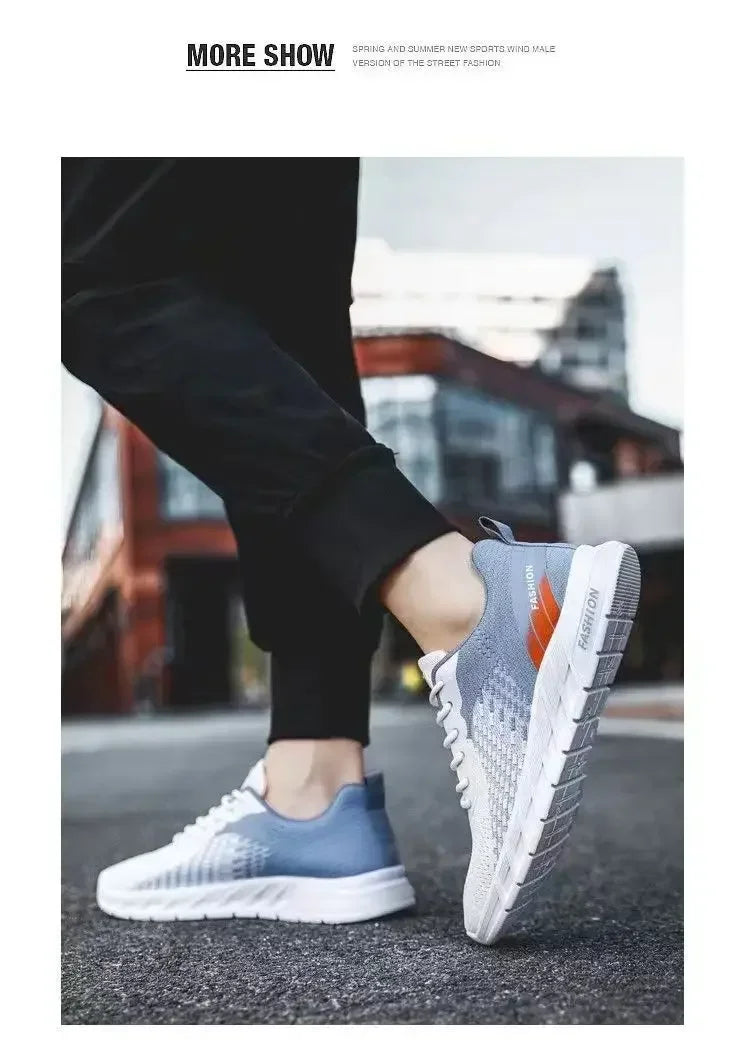 Men's Sneakers Summer Mesh Breathable Walking Shoes 2024 Fashion Breathable Knit Sport Shoes for Men Zapatos De Tenis