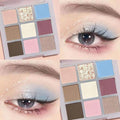 New Nine-color Eyeshadow Palette Butter Orange Brown Pearly Matte Glitter Eyeshadow Shiny Eye Shadow Long-lasting Eye Make Up