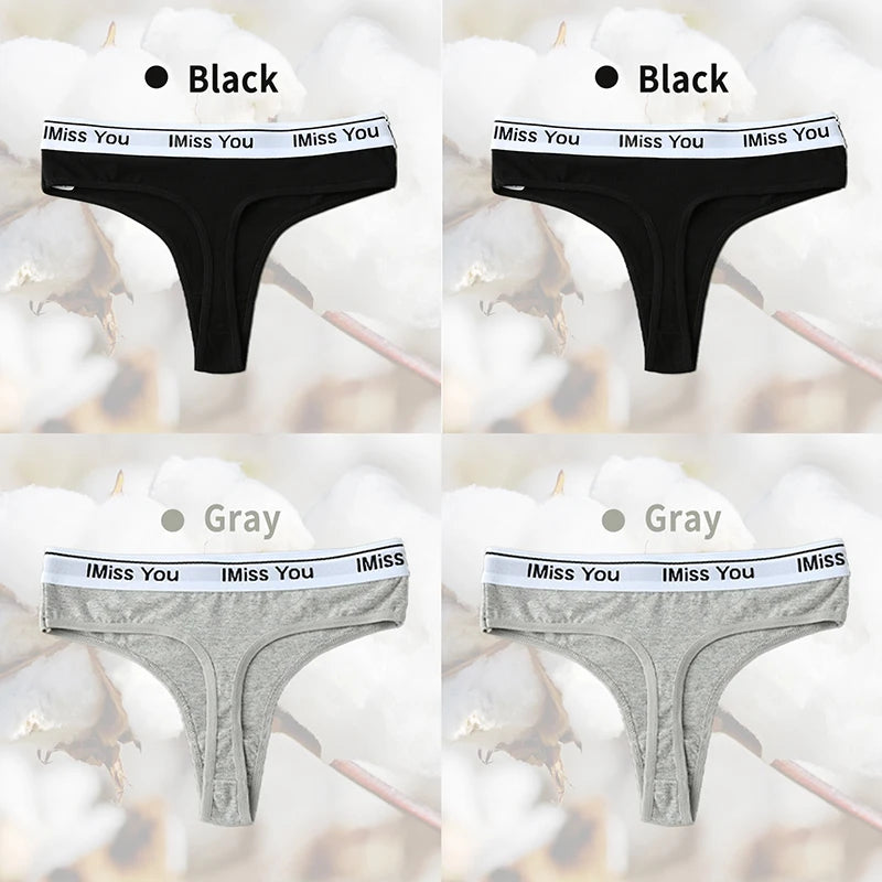 3Pcs S-3XL Women Thongs Cotton Panties Plus Zise Underwear Sexy G-String Low Waist Briefs Underpants Comfortable Lingerie Tangas