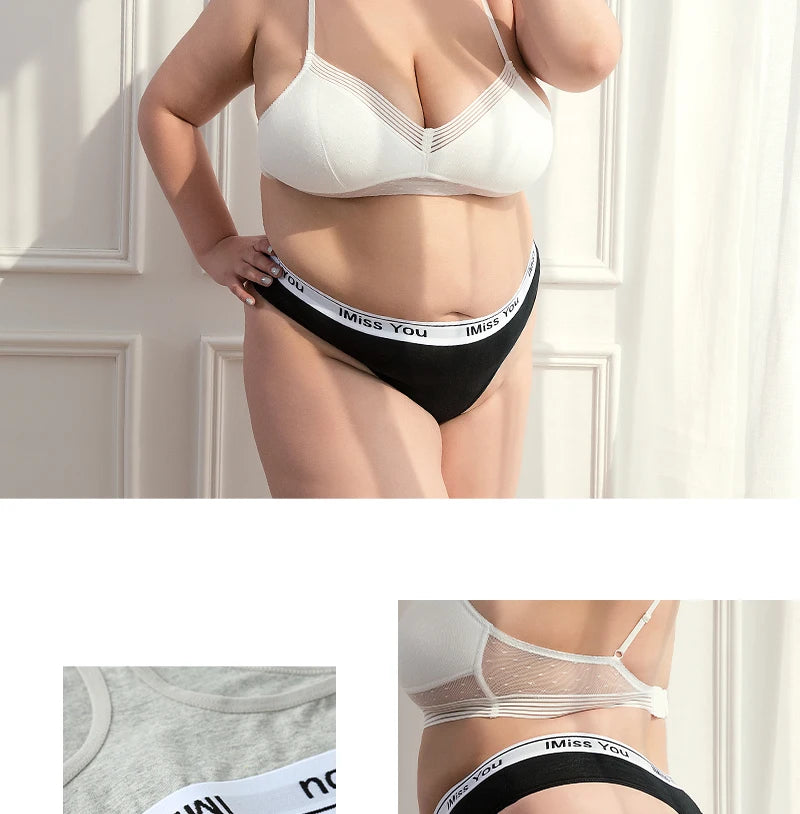 3Pcs S-3XL Women Thongs Cotton Panties Plus Zise Underwear Sexy G-String Low Waist Briefs Underpants Comfortable Lingerie Tangas