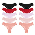 WarmSteps 10PCS Women's Panties Set Simple Striped Thongs Female Cotton Underwear Sexy Lingerie Cozy Sports G-Strings Underpants