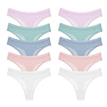 WarmSteps 10PCS Women's Panties Set Simple Striped Thongs Female Cotton Underwear Sexy Lingerie Cozy Sports G-Strings Underpants