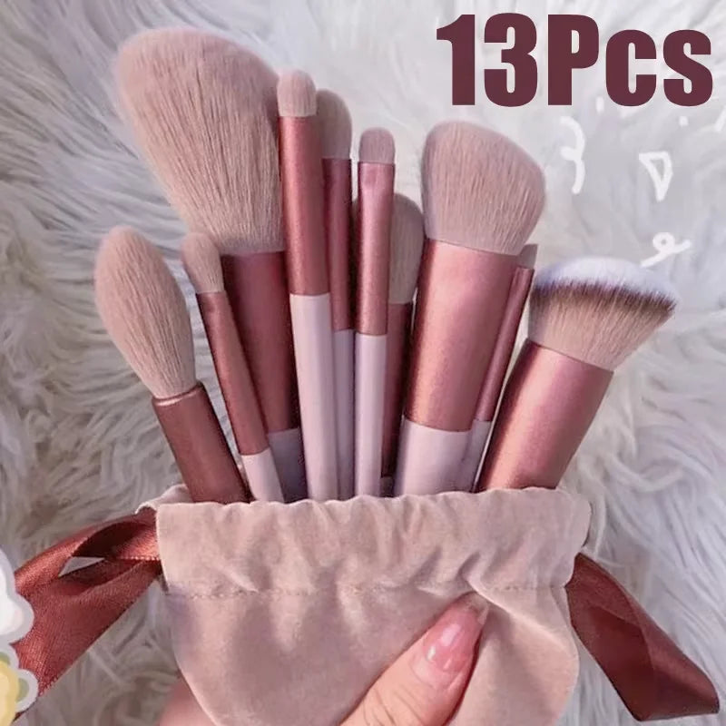 13 PCS Colorful Makeup Brush Set Eye Shadow Foundation Women's Makeup Brushes Eye Shadow Blush Beauty Soft Makeup Toolkit