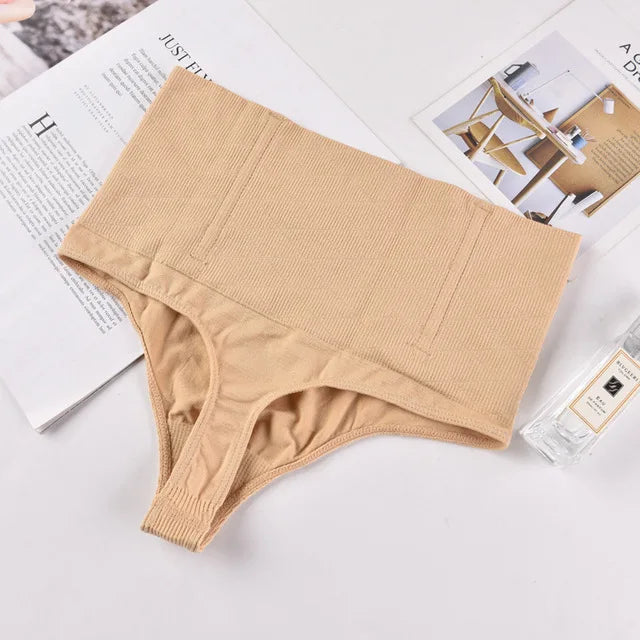 High Waist Tummy Control Panties Women Thong Panty Shaper Slimming Underwear Butt Lifter Belly Shaping Cincher Brief Body Shaper