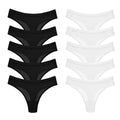 WarmSteps 10PCS Women's Panties Set Simple Striped Thongs Female Cotton Underwear Sexy Lingerie Cozy Sports G-Strings Underpants