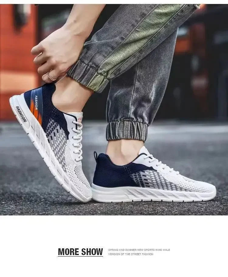 Men's Sneakers Summer Mesh Breathable Walking Shoes 2024 Fashion Breathable Knit Sport Shoes for Men Zapatos De Tenis