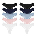 WarmSteps 10PCS Women's Panties Set Simple Striped Thongs Female Cotton Underwear Sexy Lingerie Cozy Sports G-Strings Underpants